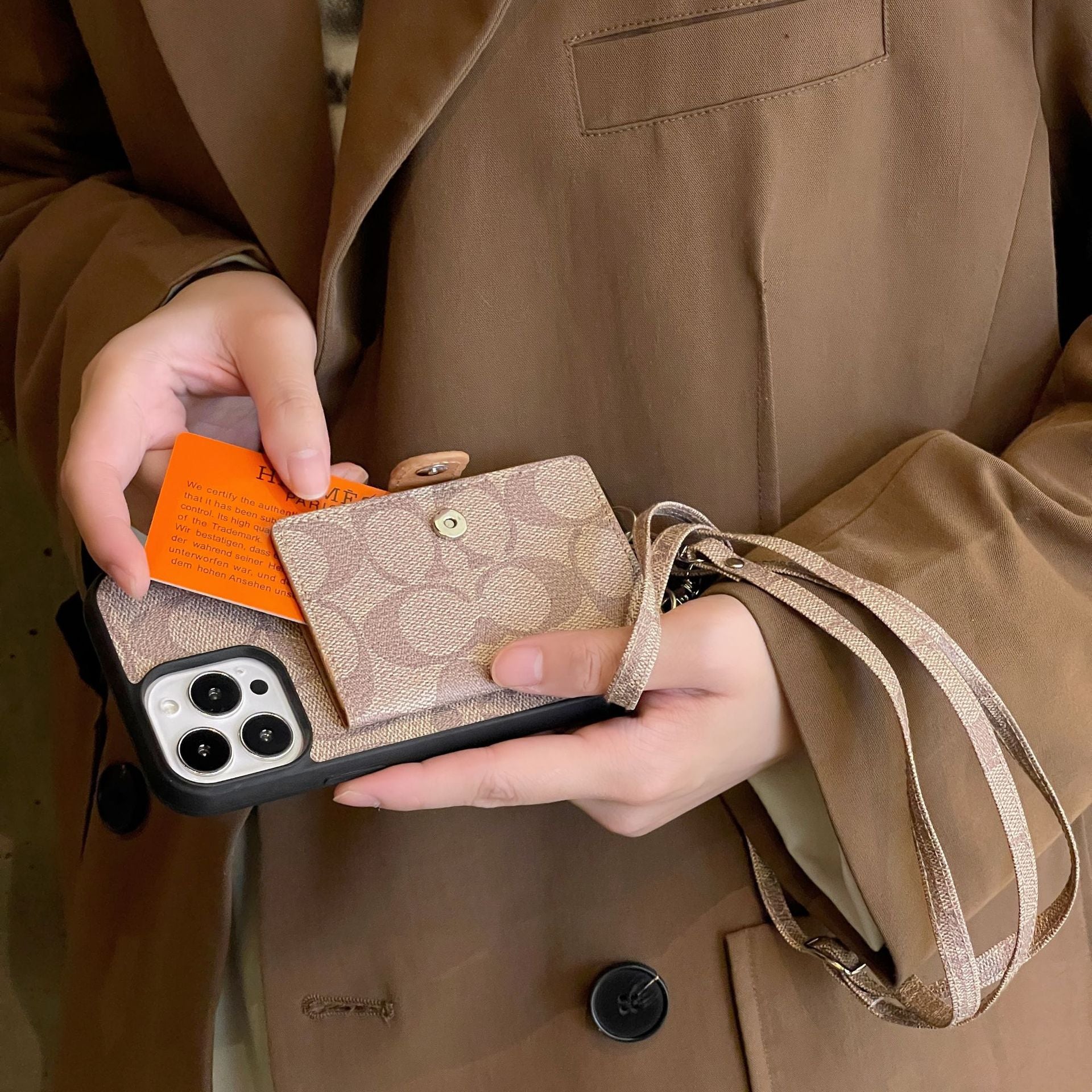 Coa Card Bag Leather Chain iPhone Case - Iphonecasehouse