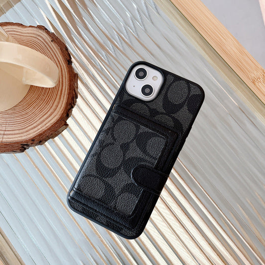Coach iPhone Case With Wallet And Crossbody Strap Black -XK240402 - Iphonecasehouse