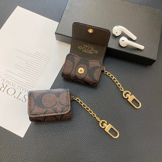Luxury Coach AirPods Cases Dark brown-YH240425 - Iphonecasehouse