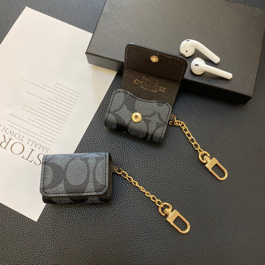 Luxury Coach AirPods Cases Black-YH240425 - Iphonecasehouse