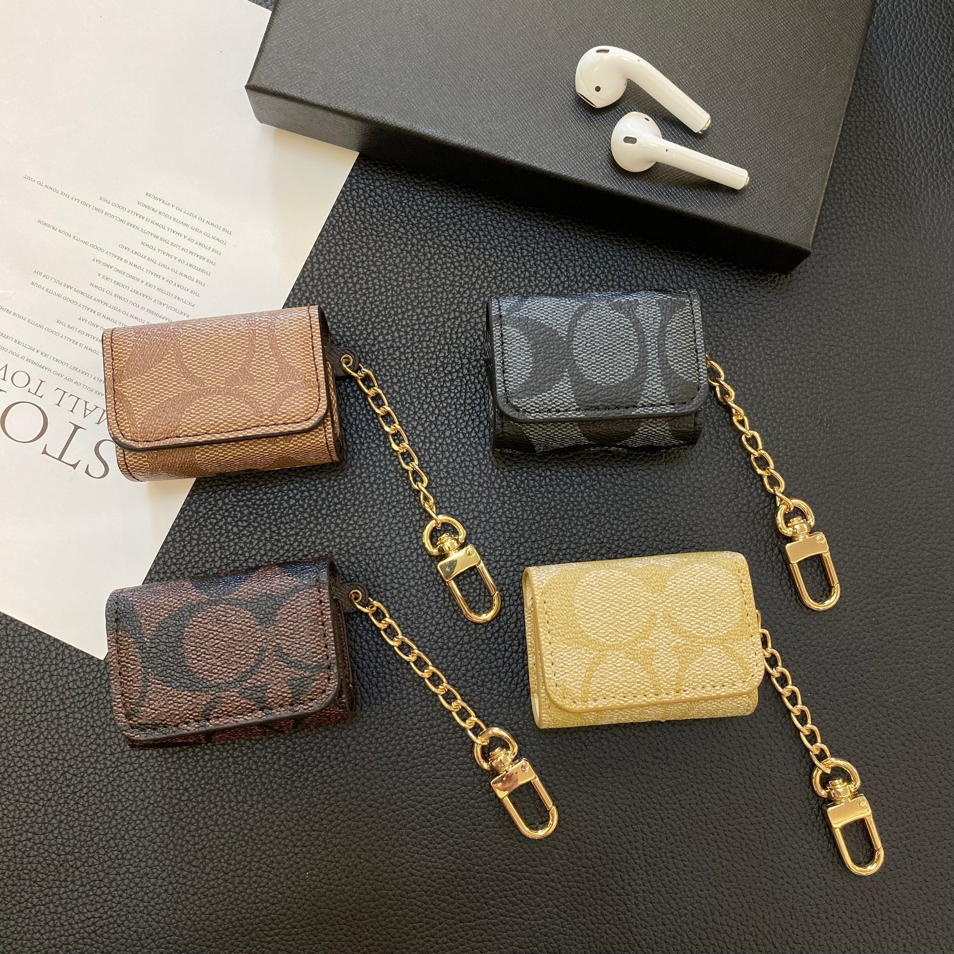 Luxury Coach AirPods Pro Cases Coffee-YH240425 - Iphonecasehouse