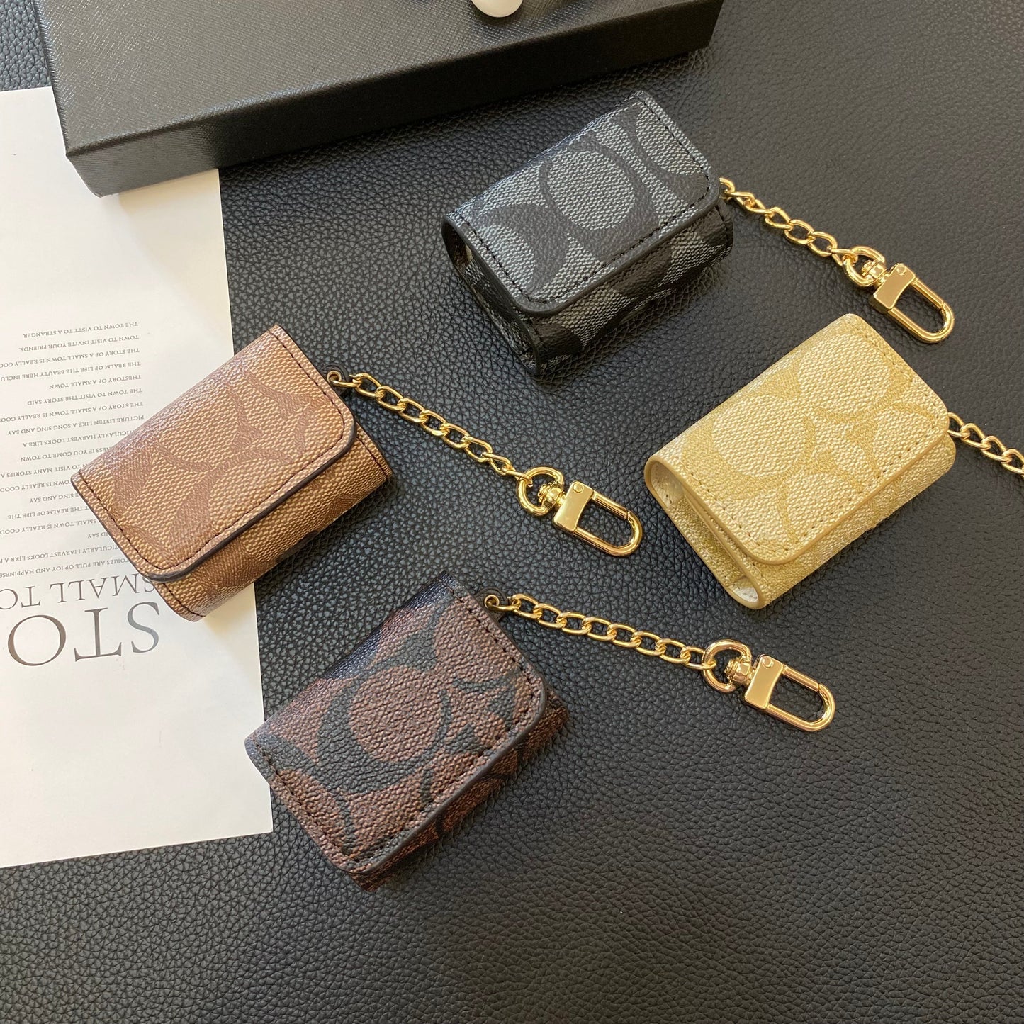 Luxury Coach AirPods Cases Dark brown-YH240425 - Iphonecasehouse