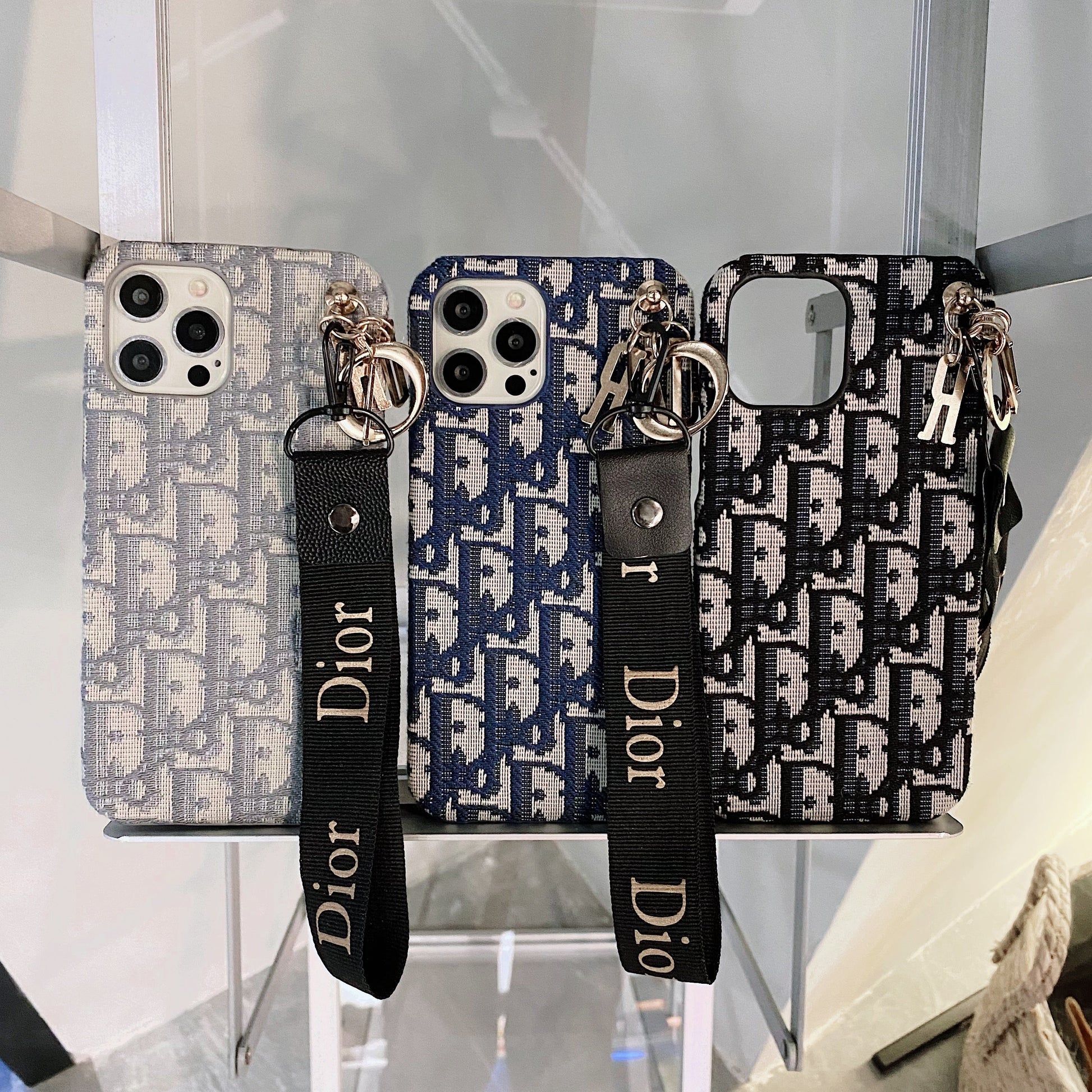 CD iPhone Case With Strap Black-GS240315 - Iphonecasehouse