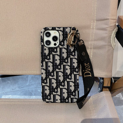 CD iPhone Case With Strap Black-GS240315 - Iphonecasehouse
