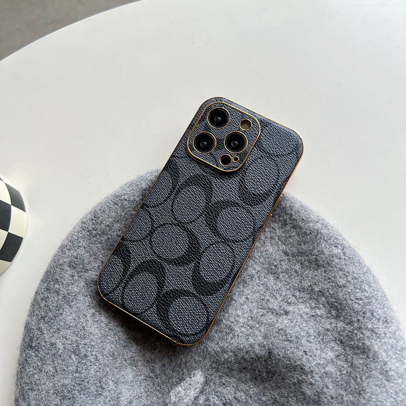 Coach iPhone Case Leather Black -QBK240513 - Iphonecasehouse