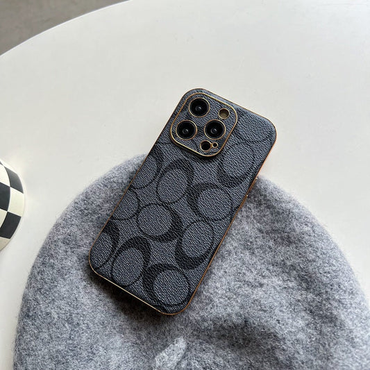 Coach iPhone Case Leather Black -QBK240513 - Iphonecasehouse