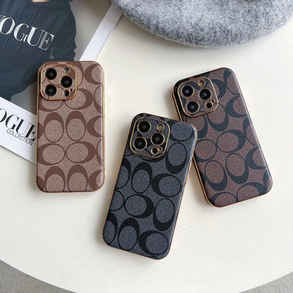 Coach iPhone Case Leather Black -QBK240513 - Iphonecasehouse