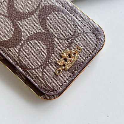 Coach iPhone Case With Card Holder Coffee -KB241651 - Iphonecasehouse