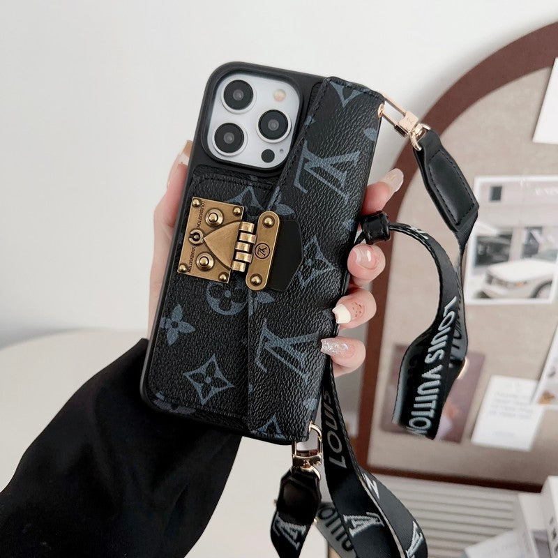 Lou Lock Card Bag Crossbody Chain iPhone Case - Iphonecasehouse