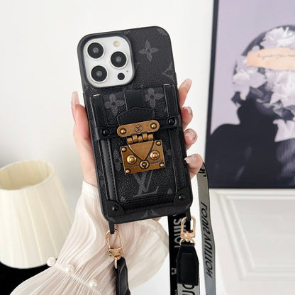 Lou Black & White Crossbody Chain iPhone Case - Iphonecasehouse