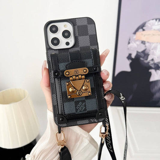 Lou Black & White Crossbody Chain iPhone Case - Iphonecasehouse