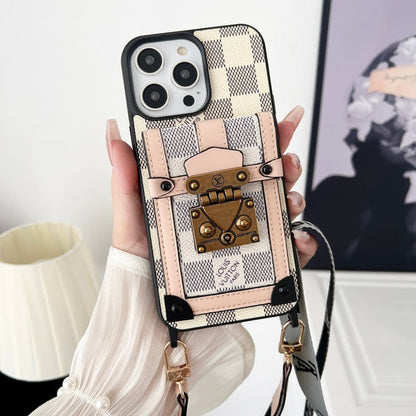 Lou Black & White Crossbody Chain iPhone Case - Iphonecasehouse