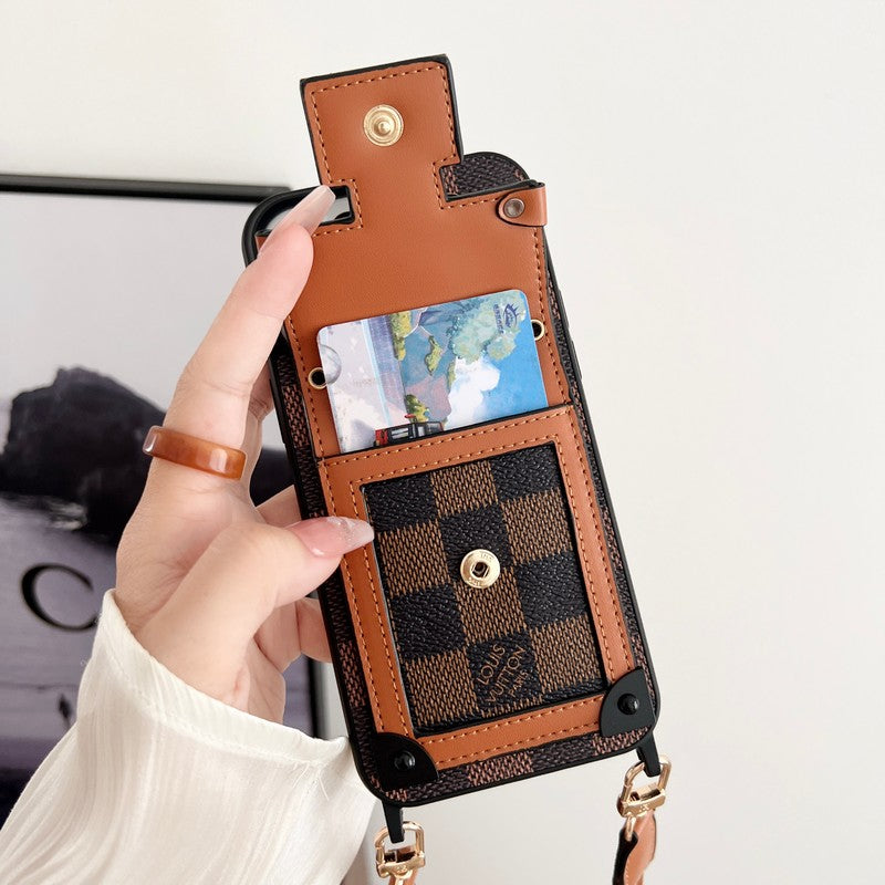 Lou Black & White Crossbody Chain iPhone Case - Iphonecasehouse