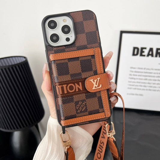 Lou Card Bag Chain Classic Brown iPhone Case - Iphonecasehouse