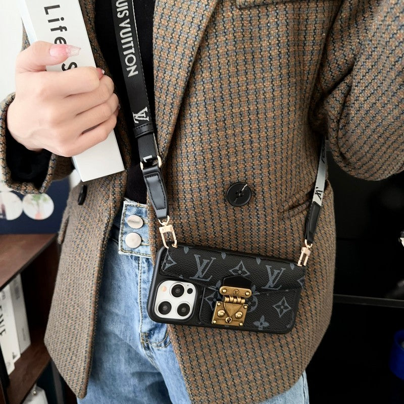 Lou Lock Card Bag Crossbody Chain iPhone Case - Iphonecasehouse