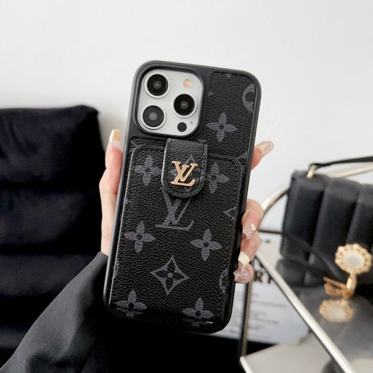 Lou Black & White Card Bag iPhone Case - Iphonecasehouse