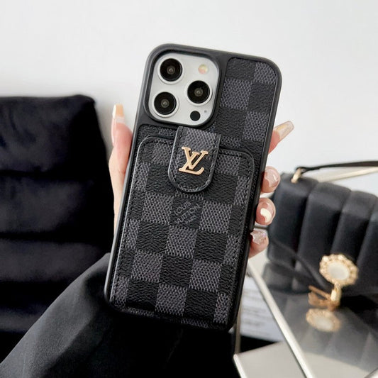 Lou Black & White Card Bag iPhone Case - Iphonecasehouse