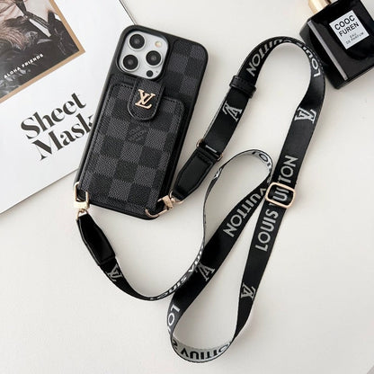 Lou Black & White Crossbody Card Bag iPhone Case - Iphonecasehouse