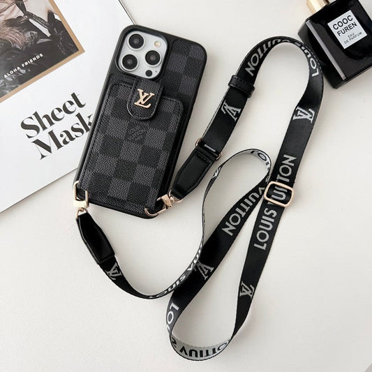 Lou Black & White Crossbody Card Bag iPhone Case - Iphonecasehouse