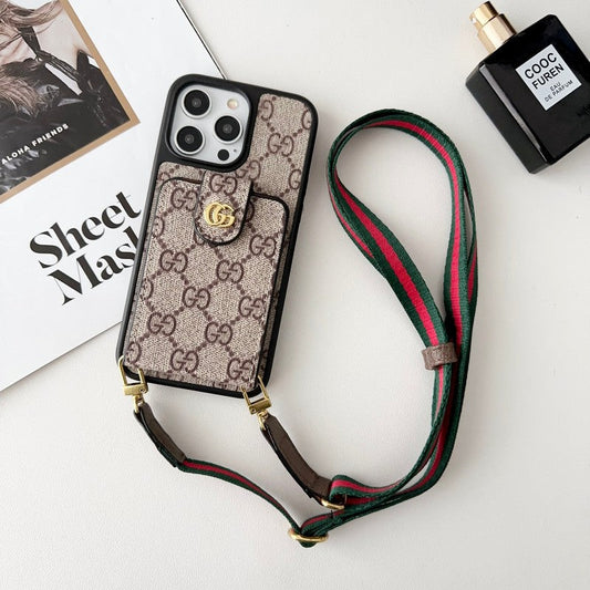 GG Card Bag Crossbody Chain iPhone Case - Iphonecasehouse