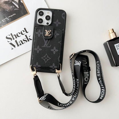 Lou Black & White Crossbody Card Bag iPhone Case - Iphonecasehouse