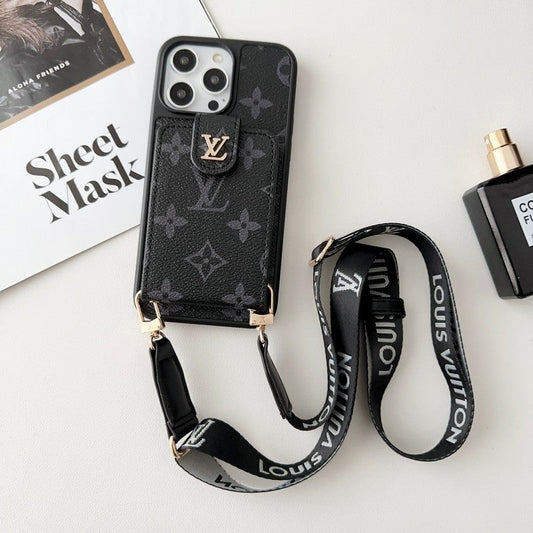 Lou Black & White Crossbody Card Bag iPhone Case - Iphonecasehouse