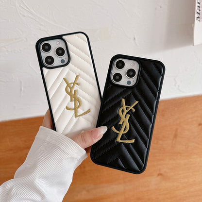 Saint Black & White Leather iPhone Case - Iphonecasehouse