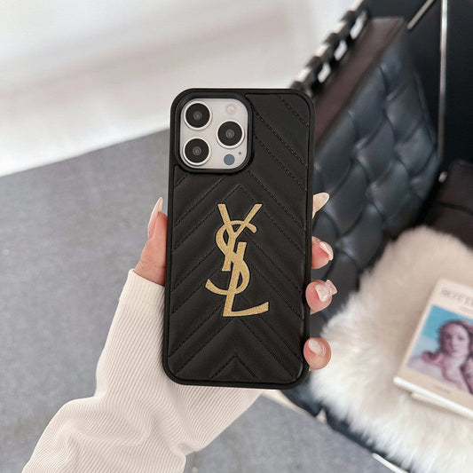 Saint Black & White Leather iPhone Case - Iphonecasehouse