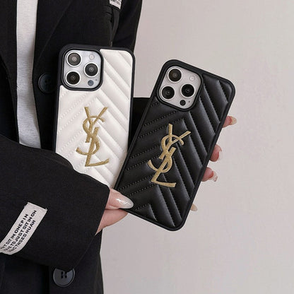 Saint Black & White Leather iPhone Case - Iphonecasehouse