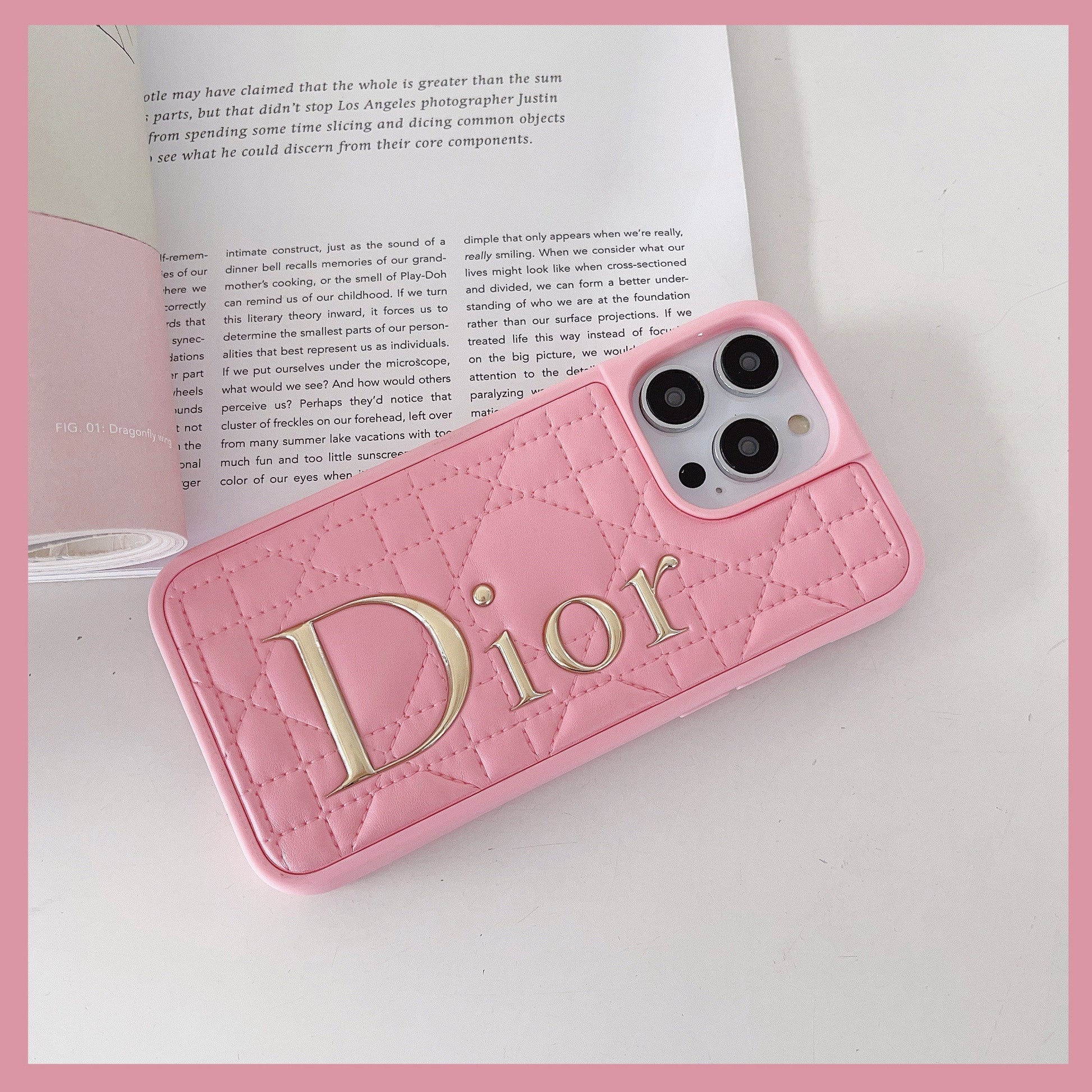 CD Gold Logo Leather iPhone Case - Iphonecasehouse