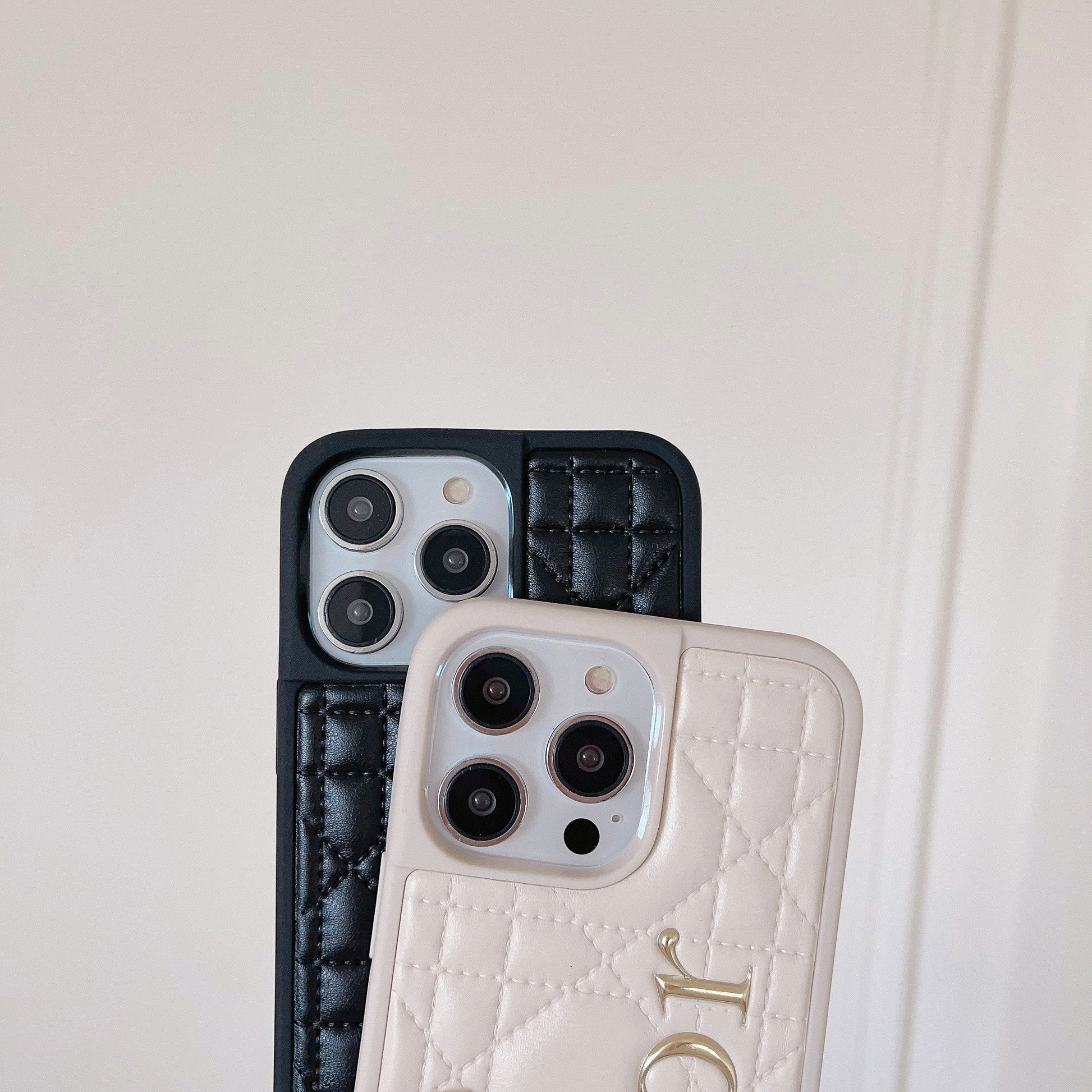 CD Gold Logo Leather iPhone Case - Iphonecasehouse