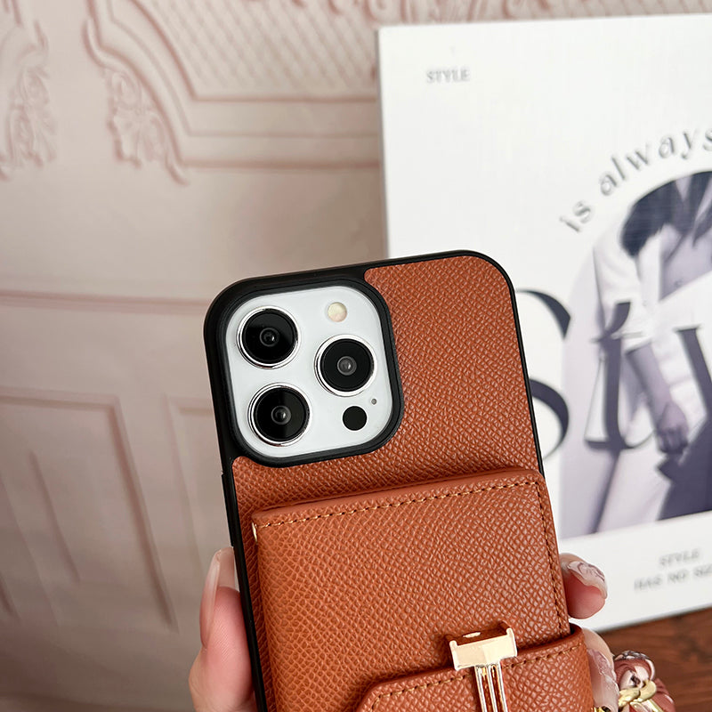 H Card Bag Scarves Leather iPhone Case - Iphonecasehouse