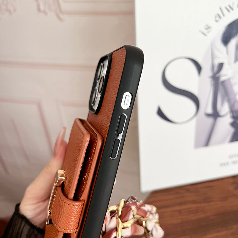 H Card Bag Scarves Leather iPhone Case - Iphonecasehouse