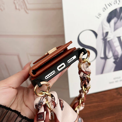 H Card Bag Scarves Leather iPhone Case - Iphonecasehouse