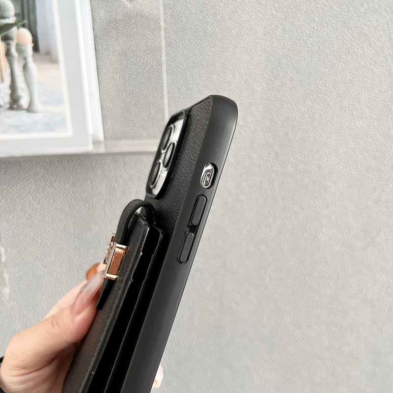 H Card Bag Scarves Leather iPhone Case - Iphonecasehouse