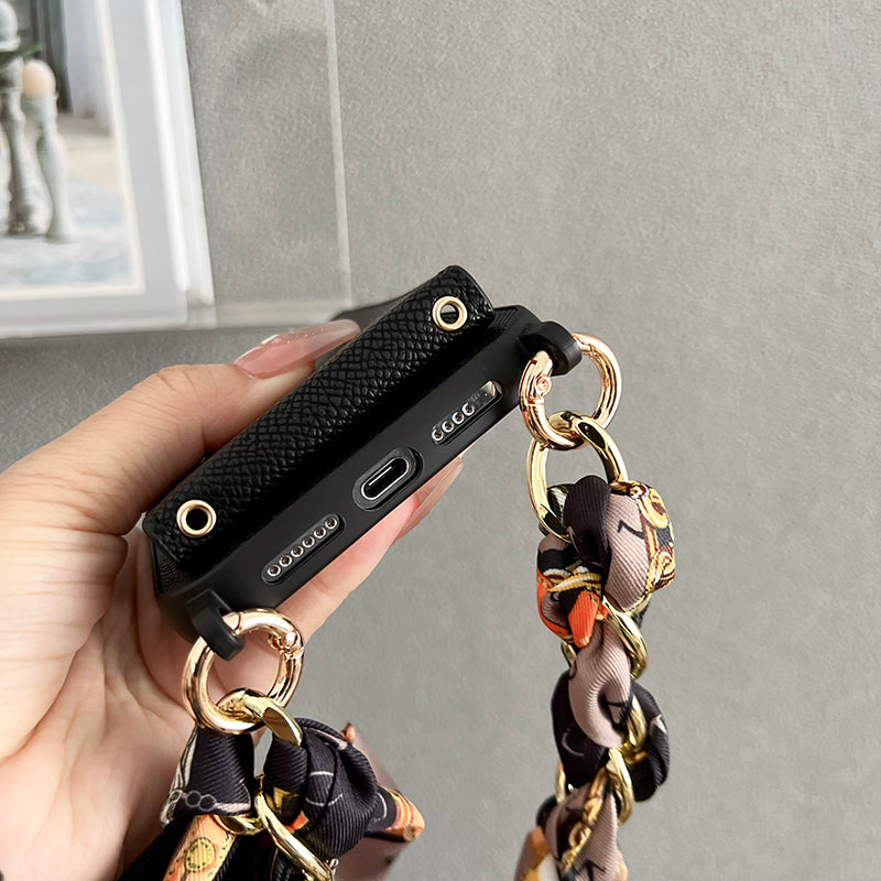 H Card Bag Scarves Leather iPhone Case - Iphonecasehouse