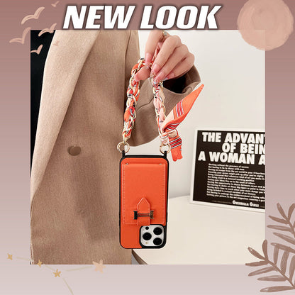 H Card Bag Scarves Leather iPhone Case - Iphonecasehouse