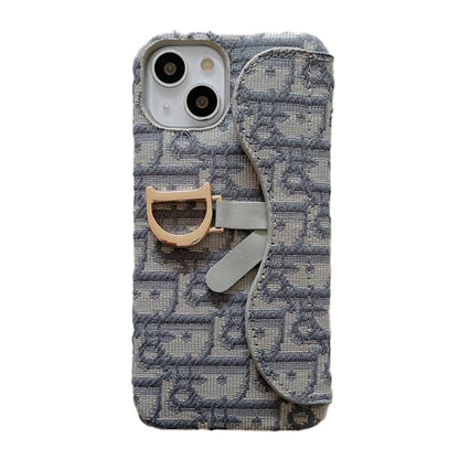 CD Black & Grey Fabric iPhone Case - Iphonecasehouse