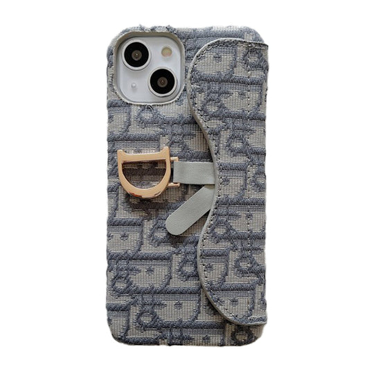 CD Black & Grey Fabric iPhone Case - Iphonecasehouse