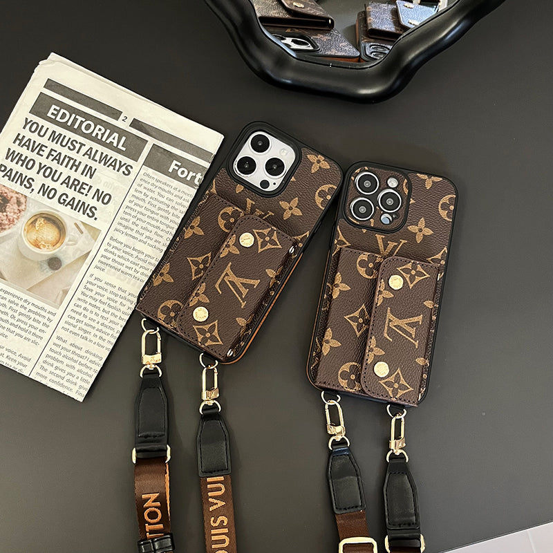 Lou Card Bag Chain Brown iPhone Case - Iphonecasehouse