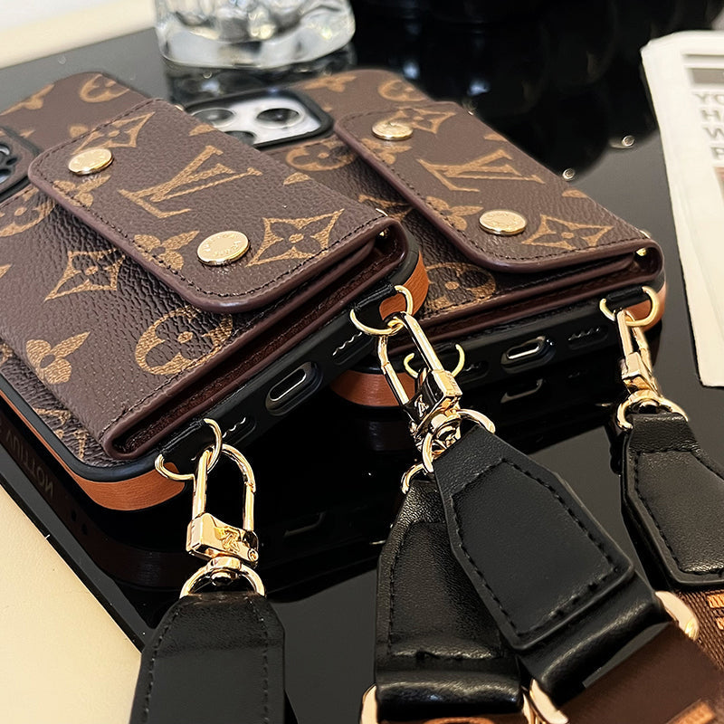 Lou Card Bag Chain Brown iPhone Case - Iphonecasehouse