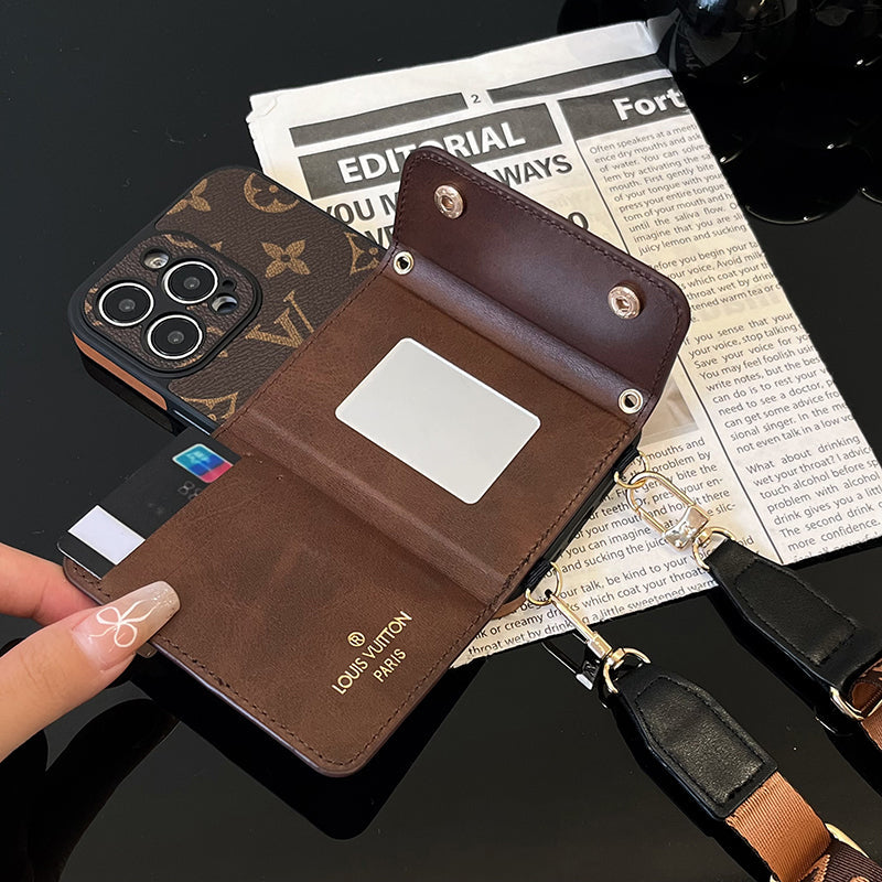 Lou Card Bag Chain Brown iPhone Case - Iphonecasehouse