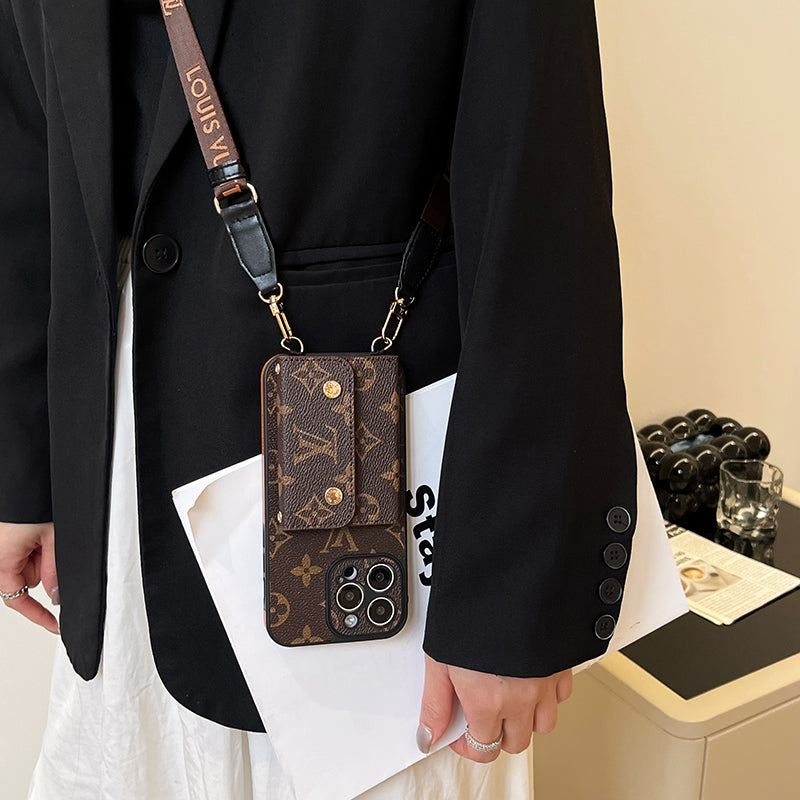 Lou Card Bag Chain Brown iPhone Case - Iphonecasehouse