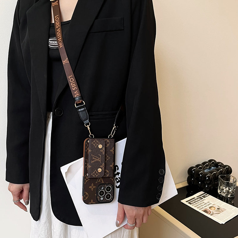 Lou Card Bag Chain Brown iPhone Case - Iphonecasehouse