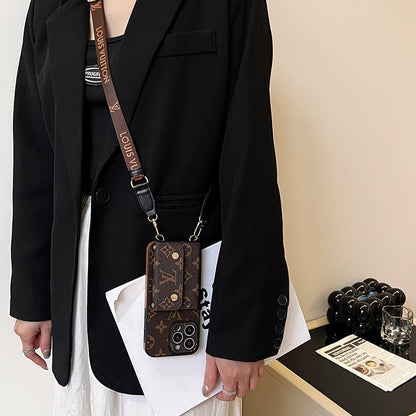 Lou Card Bag Chain Brown iPhone Case - Iphonecasehouse