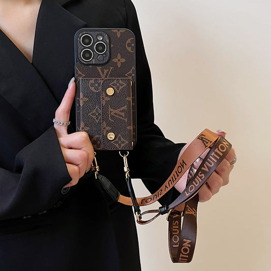 Lou Card Bag Chain Brown iPhone Case - Iphonecasehouse