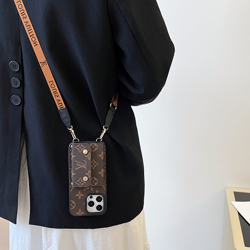 Lou Card Bag Chain Brown iPhone Case - Iphonecasehouse