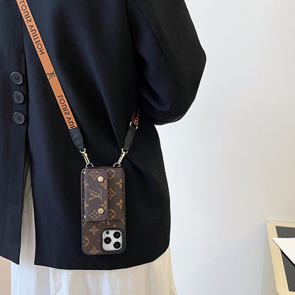 Lou Card Bag Chain Brown iPhone Case - Iphonecasehouse