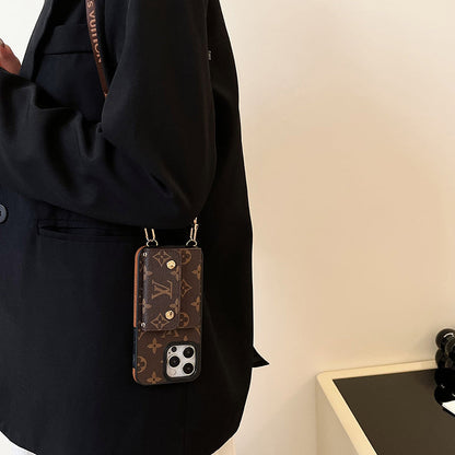 Lou Card Bag Chain Brown iPhone Case - Iphonecasehouse