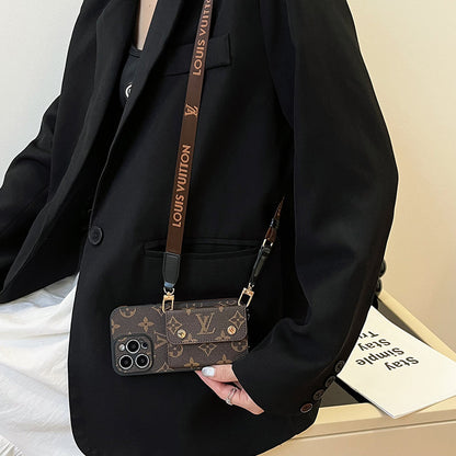Lou Card Bag Chain Brown iPhone Case - Iphonecasehouse